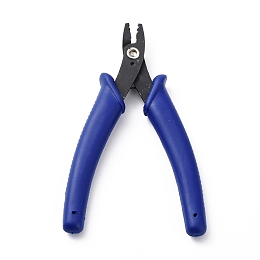 Honeyhandy Steel Crimper Pliers for Crimp Beads, Jewelry Crimping Pliers, with Plastic Handles, Blue, 12.9x7.6x1.4cm