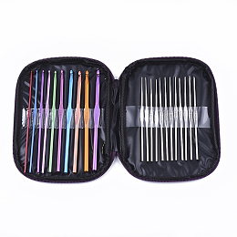 ARRICRAFT Aluminum Crochet Hooks Needles, Iron Crochet Hooks Needles, Mixed Color, 18x13.3x2cm, 22pcs/set