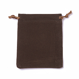 Honeyhandy Velvet Packing Pouches, Drawstring Bags, Coffee, 12~12.6x10~10.2cm