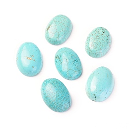 Honeyhandy Natural Magnesite Cabochons, Dyed, Oval, Turquoise, 30x20x8mm