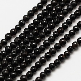 Honeyhandy Natural Black Onyx Round Bead Strands, Dyed, 2mm, Hole: 0.5mm, about 184pcs/strand, 16 inch