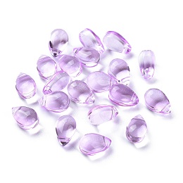 Honeyhandy Transparent Glass Beads, Top Drilled Beads, Teardrop, Medium Purple, 9x6x5mm, Hole: 1mm