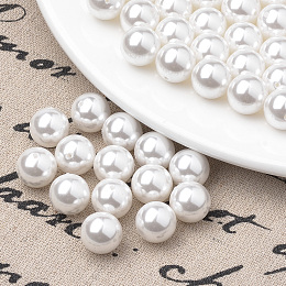 Honeyhandy Eco-Friendly Plastic Imitation Pearl Beads Strands, High Luster, Grade A, Round, White, 6mm, Hole: 1.2mm, about 170pcs/strand, 40.1 inch