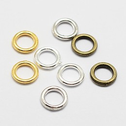 Honeyhandy Alloy Round Rings, Soldered Jump Rings, Mixed Color, 18 Gauge, 7x1mm, Hole: 4.5mm, Inner Diameter: 4mm