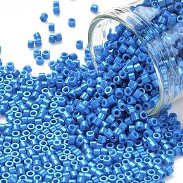 Honeyhandy Cylinder Seed Beads, Opaque Colours Luster, Uniform Size, Royal Blue, 2x1.5mm, Hole: 0.8mm, about 888pcs/10g