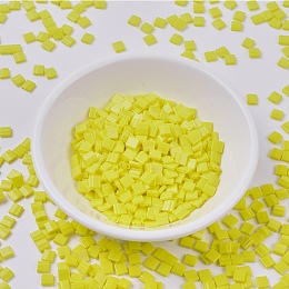 MIYUKI TILA Beads, Japanese Seed Beads, 2-Hole, (TL404) Opaque Yellow, 5x5x1.9mm, Hole: 0.8mm, about 118pcs/10g