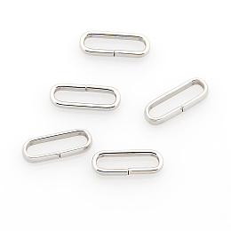 Honeyhandy 304 Stainless Steel Rectangle Quick Link Connectors, Linking Rings, Closed but Unsoldered, Stainless Steel Color, 10x3.5x2mm, Hole: 2x8.5mm, about 50pcs/10g