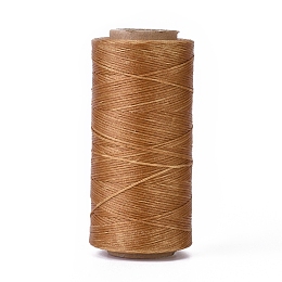 Honeyhandy Waxed Polyester Cord, Micro Macrame Cord, Waxed Sewing Thread, Flat, Dark Goldenrod, 0.8mm, about 284.33 yards(260m)/roll