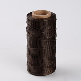 Honeyhandy Flat Waxed Polyester Cords, Coconut Brown, 1x0.3mm, about 284.33 yards(260m)/roll