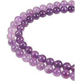 Natural Amethyst Beads Strands, Round, 8mm, Hole: 1mm