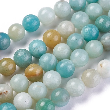 Arricraft Natural Amazonite Beads Strands, Round, 10mm, Hole: 1.5mm, about 37pcs/strand, 14.9 inches(38cm)