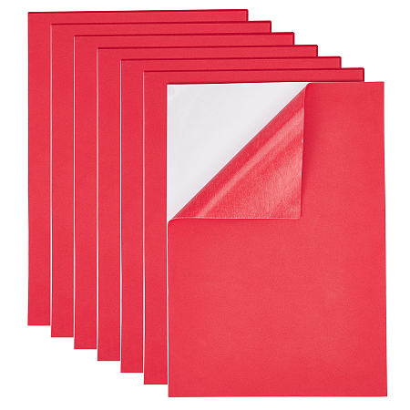 BENECREAT Sponge EVA Sheet Foam Paper Sets, With Adhesive Back, Antiskid, Rectangle, Red, 30x21x0.1cm