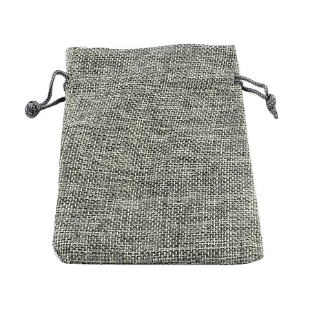NBEADS 250 Pcs 3.54x2.76 Inch Gray Burlap Gift Bags Samples Pouches Drawstring Bags Jewelry Pouches Favor Bags