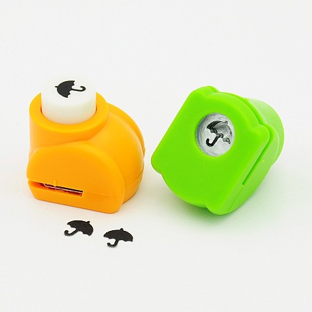 Honeyhandy Mini Plastic Craft Punch Sets for Scrapbooking & Paper Crafts, Umbrella, Random Color, 33x26x31mm