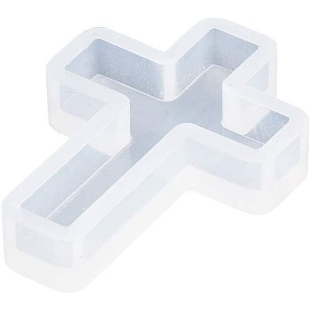 ARRICRAFT 10pcs Cross Shape DIY Silicone Molds Clear Resin Casting Molds Decorating Pendant for Resin Jewelry Making 39x28x7mm