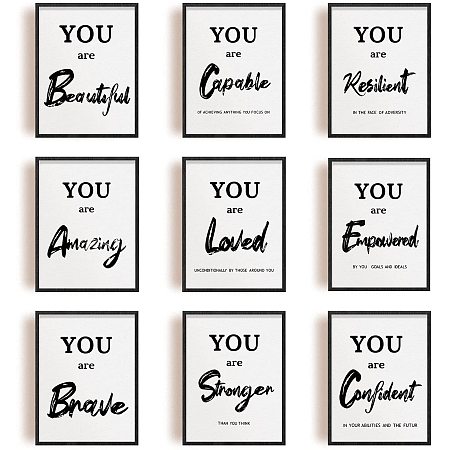 ARRICRAFT Home Decor Painting Canvas Wall Art You are Beautiful Canvas Hanging Painting Canvas Art 7.9x9.8inch Canvas Printing Artwork Wall Decoration Painting for Bedroom Living Room 9pcs/Set
