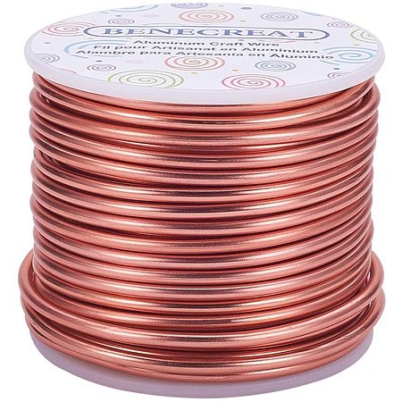 BENECREAT 9 Gauge Jewelry Craft Aluminum Wire 55 Feet Bendable Metal Sculpting Wire for Craft Floral Model Skeleton Making (Copper, 3mm)