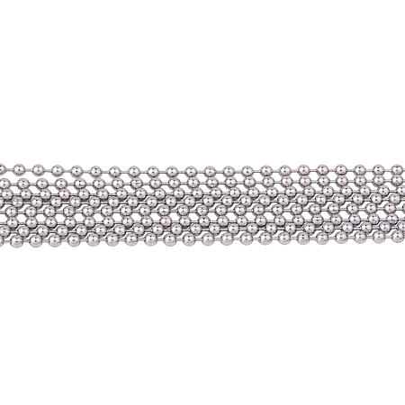 PandaHall Elite 2 Yard 316 Stainless Steel Ball Beaded Decorative Chains for Necklace Size 2.5mm Jewelry Making Chain