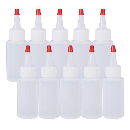 BENECREAT 20Pack 2 Ounce Plastic Squeeze Dispensing Bottles with Red Tip Caps - Good For Crafts, Art, Glue, Multi Purpose