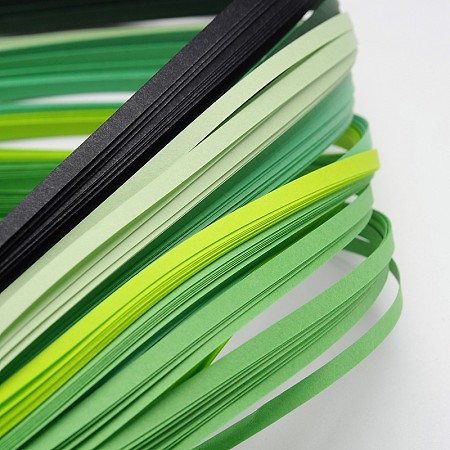 Honeyhandy 6 Colors Quilling Paper Strips, Green, 390x5mm, about 120strips/bag, 20strips/color