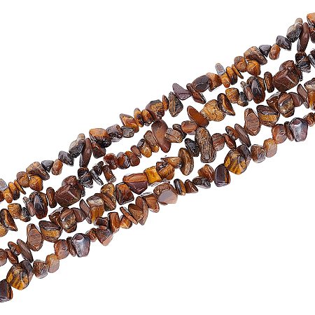 Arricraft Natural Stone Beads 5~8mm, Natural Tiger Eye Chip Beads, Gemstone Loose Beads for Bracelet Necklace Jewelry Making (Hole: 1mm)