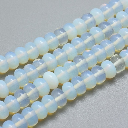 Honeyhandy Opalite Beads Strands, Rondelle, 8x4~5mm, Hole: 1mm, about 80pcs/strand, 14.5~15 inch