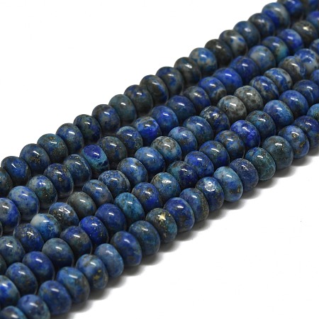 Honeyhandy Natural Lapis Lazuli Beads Strands, Rondelle, 8x4mm, Hole: 0.7mm, about 83pcs/strand, 15.75''(40cm)