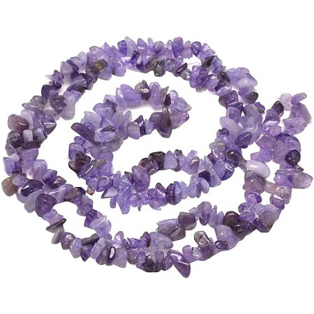 PH PandaHall 10 Strands Natural Amethyst Chip Gemstone Beads Crushed Pieces Stone Length 5-8mm for Jewelry Making 31.5