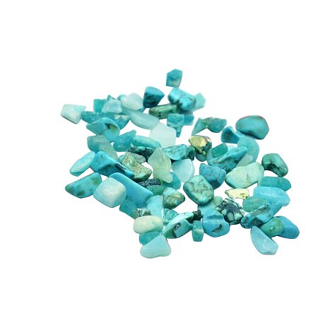 NBEADS 500g Synthetic Turquoise Chip Beads, No Hole/Undrilled, 2~8x2~4mm; About 8500pcs/500g