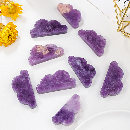Honeyhandy Natural Lepidolite Display Decorations, for Home Office Desk, Cloud, 20~30x35~55mm