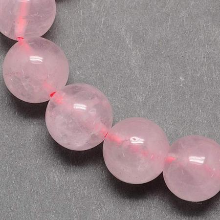 NBEADS 10 Strands Natural Rose Quartz Gemstone Beads Round Loose Beads for Bracelet Necklace Jewelry Making