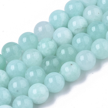 ARRICRAFT Natural Quartz Beads Strands, Dyed & Heated, Imitation Amazonite Color, Round, Pale Turquoise, 8.5x8mm, Hole: 1mm, about 47pcs/strand, 15.35 inches
