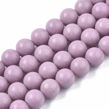 ARRICRAFT Synthetic Luminous Stone Round Beads Strands, Plum, 8mm, Hole: 1.2mm, about 50pcs/strand, 15.35 inch~15.55 inch(39cm~39.5cm)