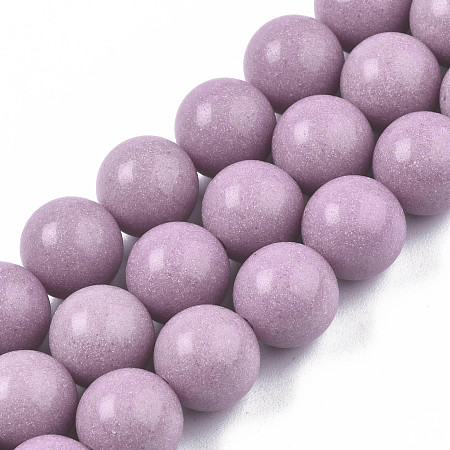 ARRICRAFT Synthetic Luminous Stone Round Beads Strands, Plum, 10mm, Hole: 1.2mm, about 40pcs/strand, 15.55 inch(39.5cm)