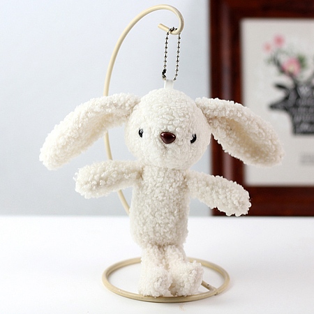 Honeyhandy Cartoon PP Cotton Plush Simulation Soft Stuffed Animal Toy Rabbit Pendants Decorations, for Girls Boys Gift, White, 220mm