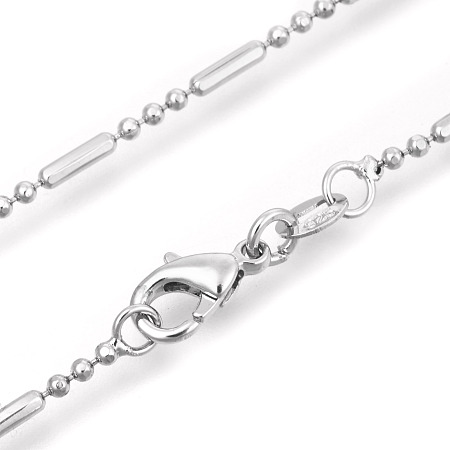 Honeyhandy Stainless Steel Chain Necklaces, with Lobster Claw Clasps, Stainless Steel Color, 17.9 inch(45.7cm), 1.5mm