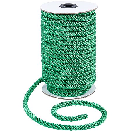 PandaHall Elite Twisted Cord Rope for Christmas, 8mm 20 Yards Braided Twisted Ropes All Purpose Twine Cord Nylon Rope String for Home Decor, Honor Cord, Curtain Tieback, Upholstery, Handbags Handles