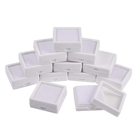BENECREAT 24PCS White Gemstone Display Box Jewelry Box Container with Clear Top Lids, 1.57