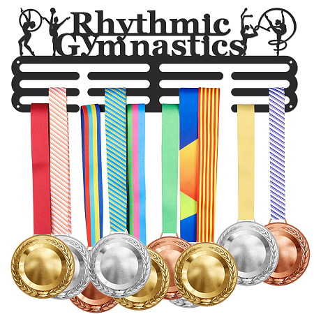 SUPERDANT Rhythmic Gymnastics Medal Hanger Women's Gymnastics Medal Holder with 12 Lines Sturdy Steel Award Display Holders for Over 60 Medals Medal Display Racks for Ribbon Lanyard