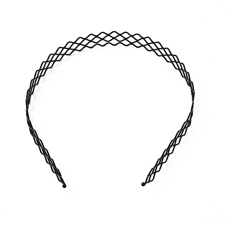 Honeyhandy Hair Accessories Iron Hair Band Findings, Black, 18~20x130~135mm