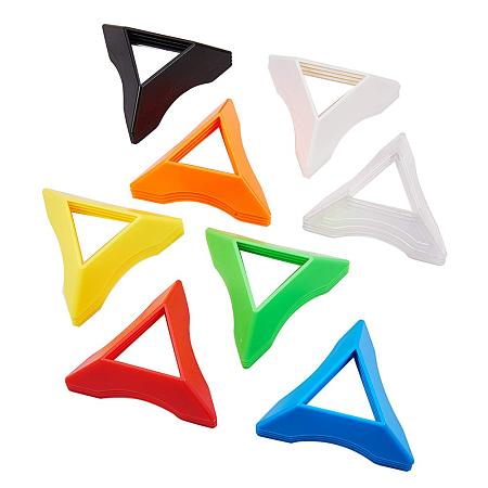 PandaHall Elite 32pcs 8 Colors Plastic Triangle Speed Magic Cubes Base Holder Frame Accessories Puzzle Cube Organize