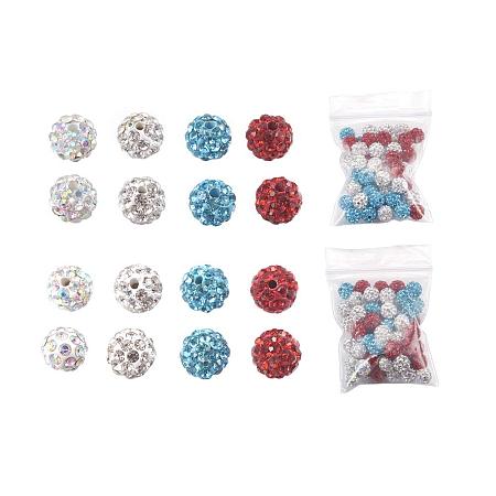 ARRICRAFT 80pcs 6mm 4 Color Drilled & Half Drilled Clay Pave Disco Ball for Polymer Clay Rhinestone Shamballa Beads Charms Jewelry Makings
