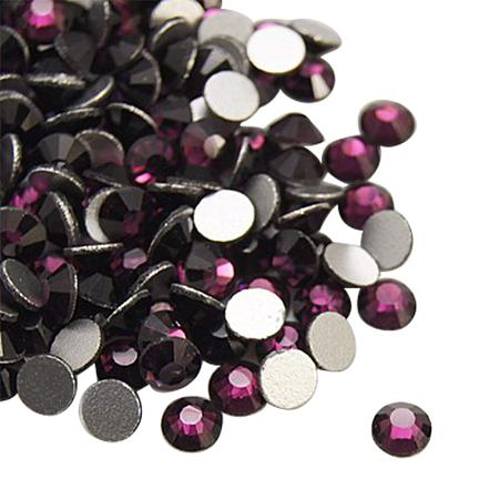 NBEADS About 1440pcs/bag Amethyst Glass Flat Back Rhinestone, Half Round Grade A Back Plated Faceted Gems Stones 2.7~2.8mm