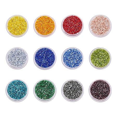 BENECREAT About 44000 Pcs 11/0 MGB Japanese Glass Seed Beads Silver Lined 2-Cut Seed Beads for Jewelry Making - Hole Size 0.8mm, 12 Color