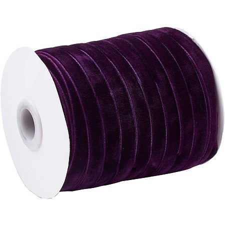 CHGCRAFT 50 Yards Purple Single Face Velvet Ribbon for Christmas Wedding Wrapping Crafts Decoration Favors