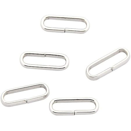 Arricraft 1000pcs Stainless Steel Rectangle Jump Rings Closed but Unsoldered Jump Rings Open Jump Ring Connectors for Jewelry Making 10x3.5x2mm