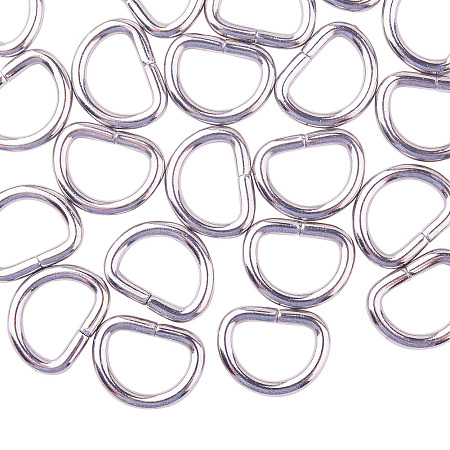 PandaHall Elite 304 Stainless Steel Key Clasps Solid Open D Rings Size 15x19x3mm, about 50pcs/bag