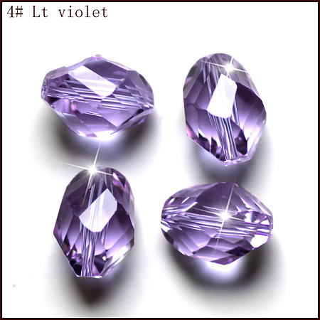 Honeyhandy Imitation Austrian Crystal Beads, Grade AAA, Faceted, Bicone, Lilac, 10x13mm, Hole: 0.9~1mm