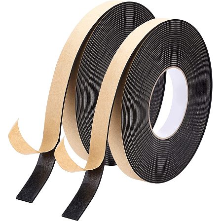 SUPERFINDINGS 2 Rolls Total 65.6 Feet Single-Sided Adhesive EVA Seal Foam Strip 0.79Inch Width Foam Insulation Tape with Strong Adhesive Soundproofing Sealing Tape for Doors and Windows Insulation