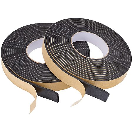 SUPERFINDINGS 2 Rolls Total 32.8 Feet Single-Sided Adhesive EVA Seal Foam Strip 0.98Inch Width Foam Insulation Tape with Strong Adhesive Soundproofing Sealing Tape for Doors and Windows Insulation